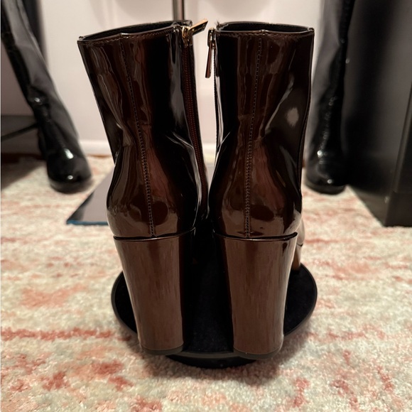 Jessica Simpson Glossy Bronze Heeled Boots - Picture 4 of 5